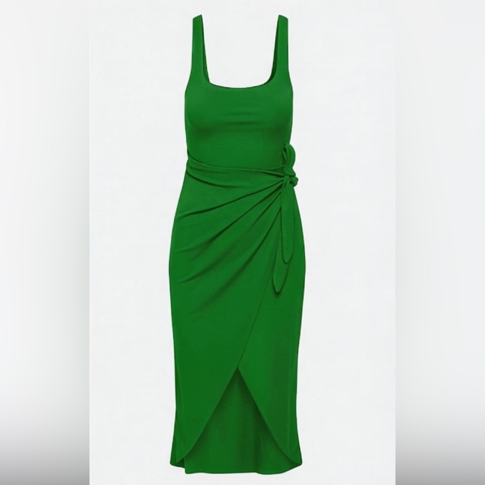 NWOT Aritzia Wilfred Saturn Midi Wrap Dress in Gorgeous Green XL
